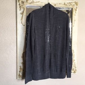 All Saints open cardigan. Dk heather gray. Size S